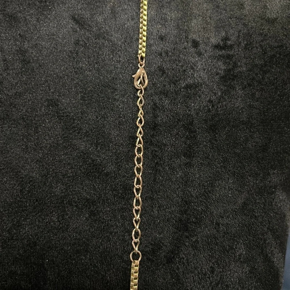 Geometric & Faux Diamond Beads Black & Gold Statement Pendent Long Necklace - Picture 4 of 5